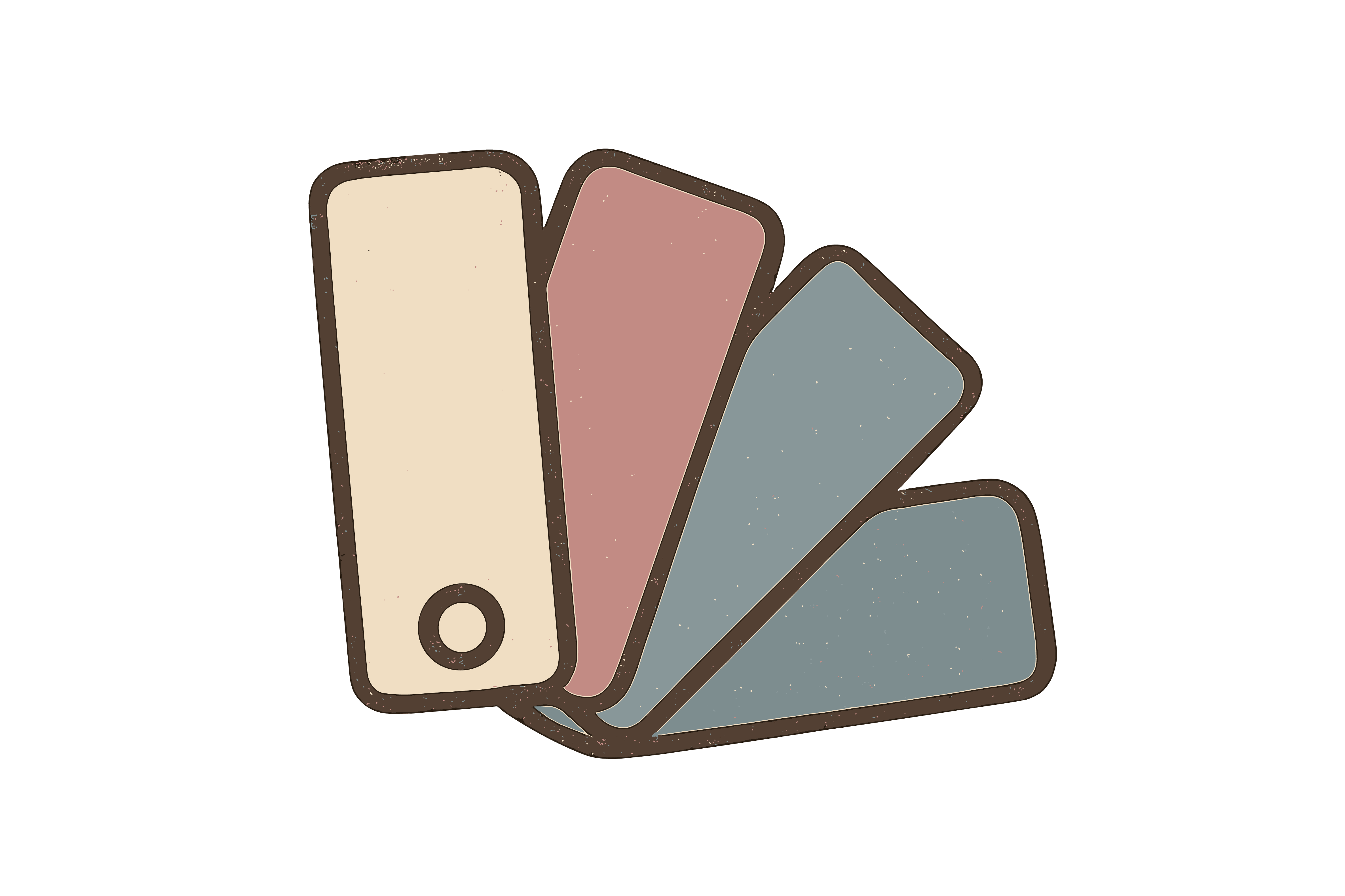 Color swatch with four different shades on a white background
