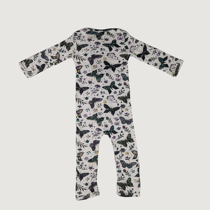 Children's romper with butterfly pattern on a white background