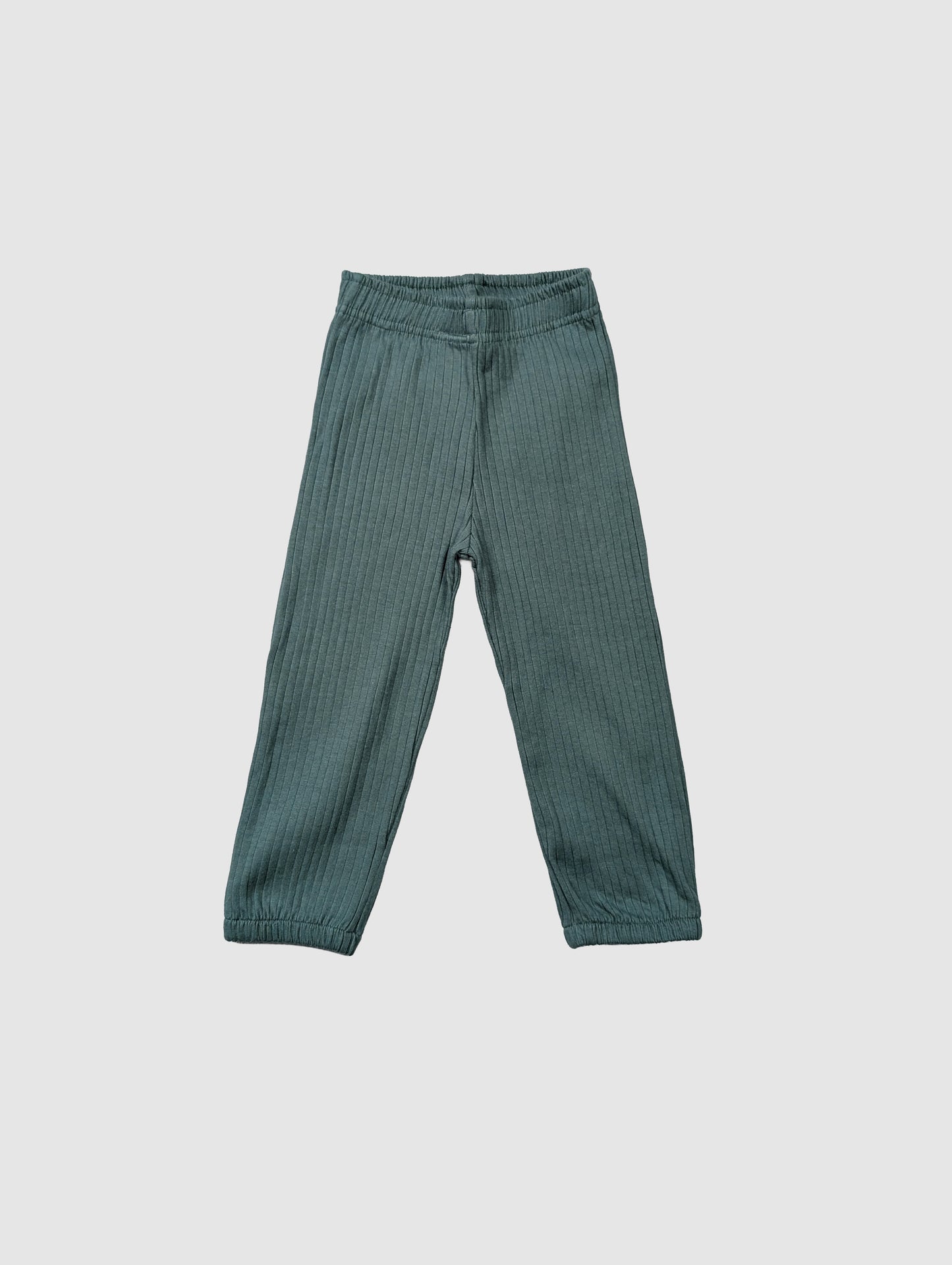 Green ribbed pants organic cotton kids clothes