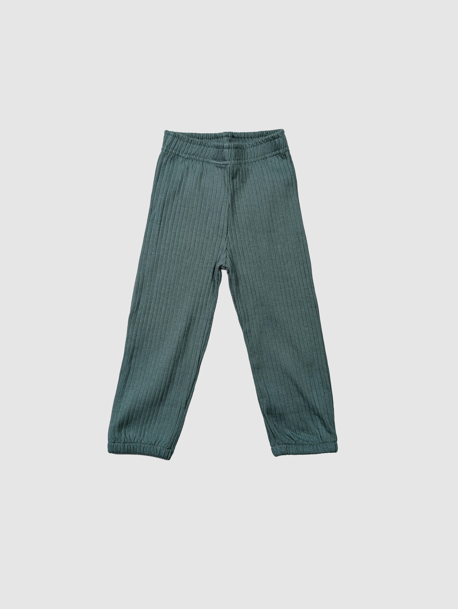 Green ribbed pants organic cotton kids clothes