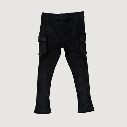Scout black cargo pants wide rib organic cotton kids clothes